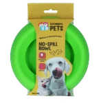 Silikonowa miska na karmę i wodę dla psów z rantem zapobiegającym rozlewaniu, 300 ml, zielona – Excellent Pets No-Spill Bowl