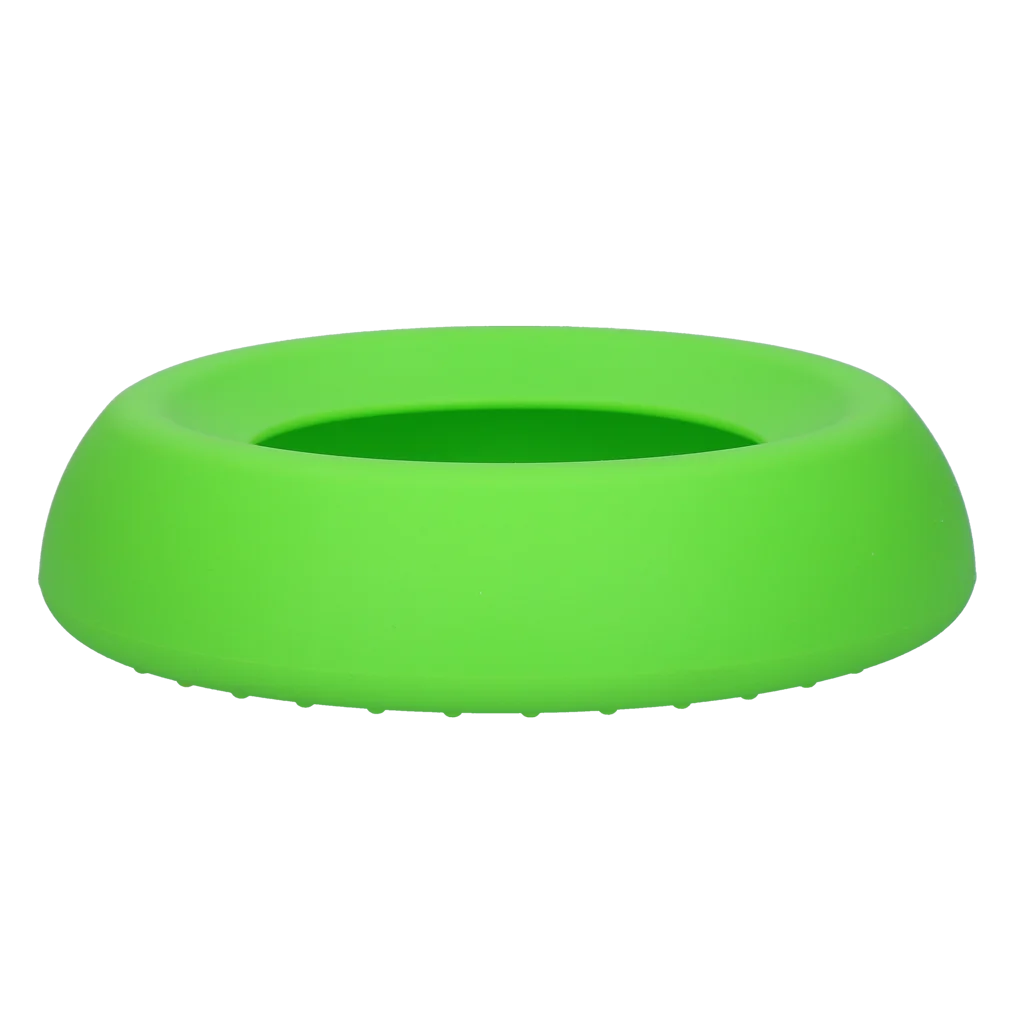 Silikonowa miska na karmę i wodę dla psów z rantem zapobiegającym rozlewaniu, 300 ml, zielona – Excellent Pets No-Spill Bowl - obrazek 3