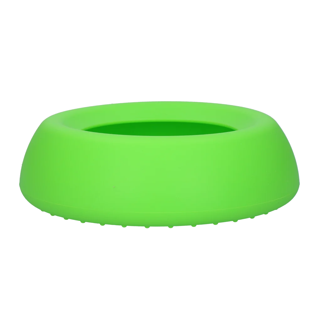 Silikonowa miska dla psa na karmę i wodę z rantem zapobiegającym rozchlapywaniu, 800 ml, zielona – Excellent Pets No-Spill Bowl - obrazek 2