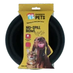 Silikonowa miska dla psa na karmę i wodę z rantem zapobiegającym rozchlapywaniu, 800 ml, antracytowa – Excellent Pets No-Spill Bowl