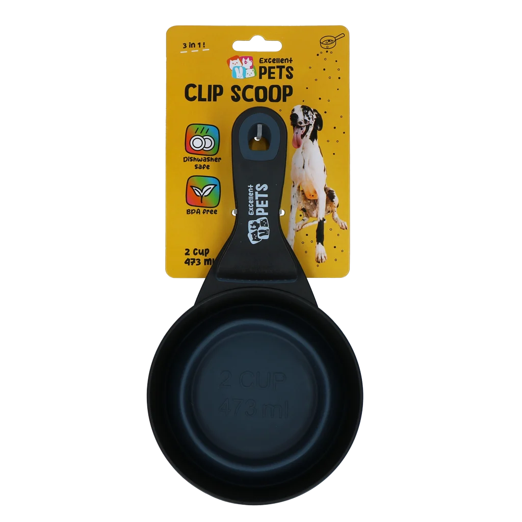 Miarka do karmy z zaciskiem do zamykania, 2 cup – Excellent Pets Clip Scoop - obrazek 1