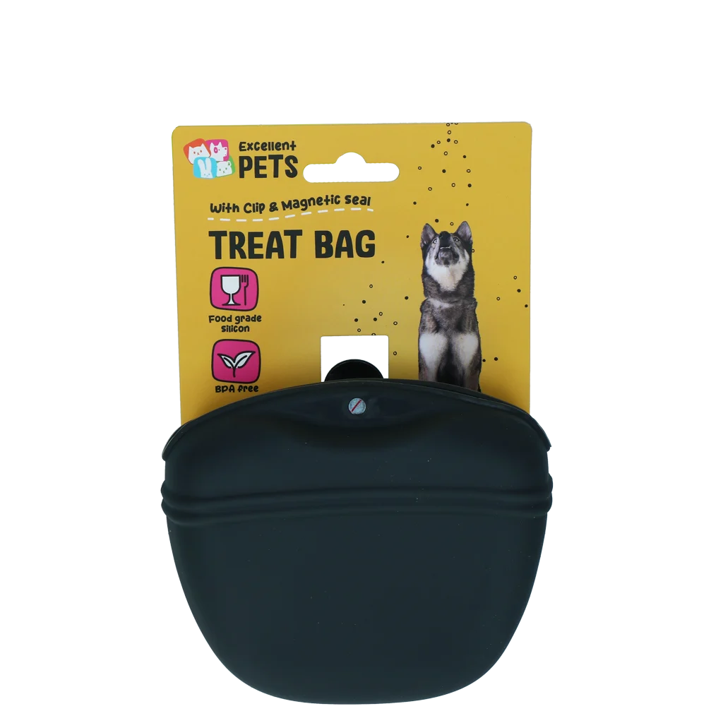 Silikonowa saszetka na smakołyki dla psa z zapięciem magnetycznym i klipsem – Excellent Pets Treat Bag - obrazek 1