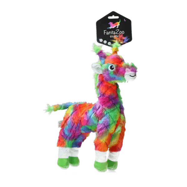 Pluszowa zabawka dla psa z materiału z recyklingu, z piszczałką, L, 32 x 16 cm – FantaZoo Giraffe