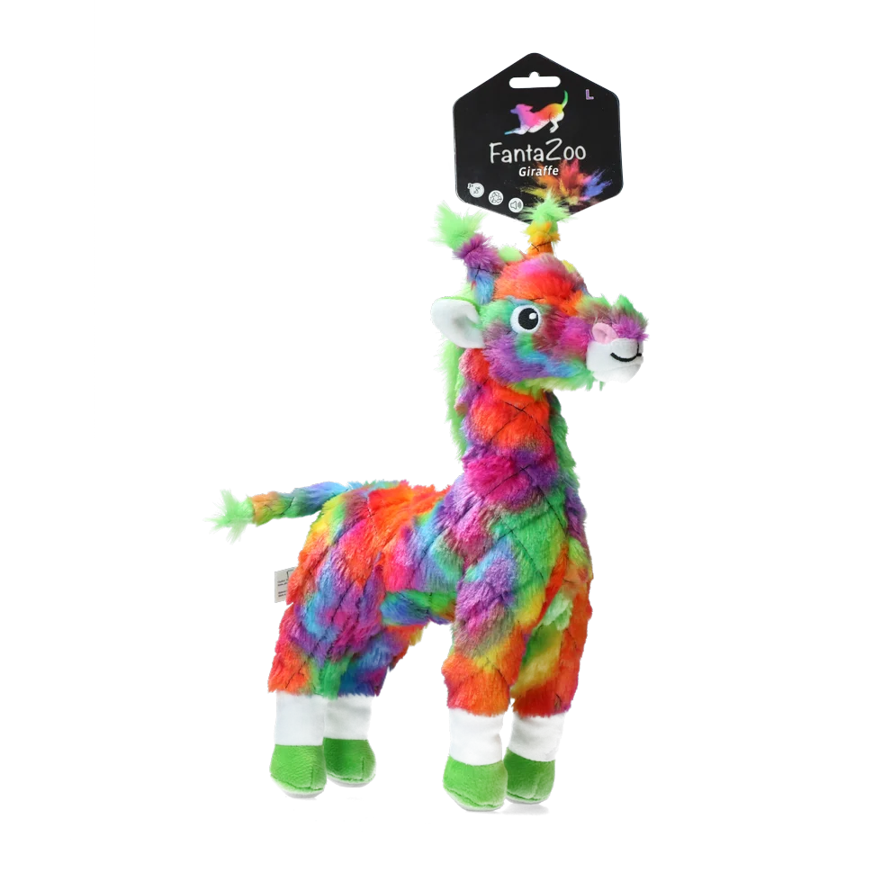 Pluszowa zabawka dla psa z materiału z recyklingu, z piszczałką, L, 32 x 16 cm – FantaZoo Giraffe - obrazek 1