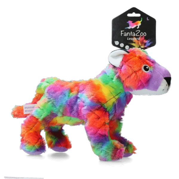 Pluszowa zabawka dla psa Leopard z piszczałką, L, 32 x 16 cm – FantaZoo Leopard