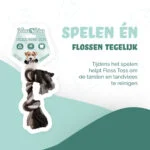 Bawełniany sznur dla psa z 2 węzłami, 30 cm – Floss Toss Natural Dental Ropes Dental Rope 2 Knot - obrazek 3