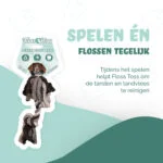 Bawełniana lina dla psa z 2 węzłami, 45 cm – Floss Toss Natural Dental Ropes Dental Rope 2 Knot - obrazek 3