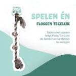 Bawełniany sznur dla psa z 4 węzłami, 85 cm – Floss Toss Natural Dental Ropes Dental Rope 4 Knot - obrazek 2