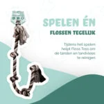 Bawełniana lina dla psa z 5 węzłami, 145 cm – Floss Toss Natural Dental Ropes Dental Rope 5 Knot - obrazek 2