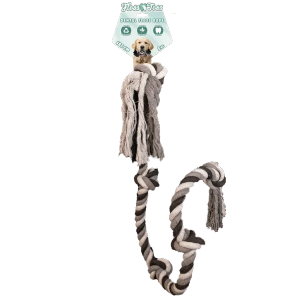 Bawełniana lina dla psa z 5 węzłami, 185 cm – Floss Toss Natural Dental Ropes Dental Rope 5 Knot