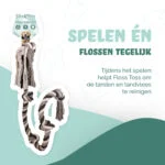 Bawełniana lina dla psa z 5 węzłami, 185 cm – Floss Toss Natural Dental Ropes Dental Rope 5 Knot - obrazek 2