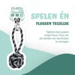 Bawełniany sznur dla psa z piłką, 60 cm – Floss Toss Natural Dental Ropes Dental Rope Exteme Tug and Ball - obrazek 2
