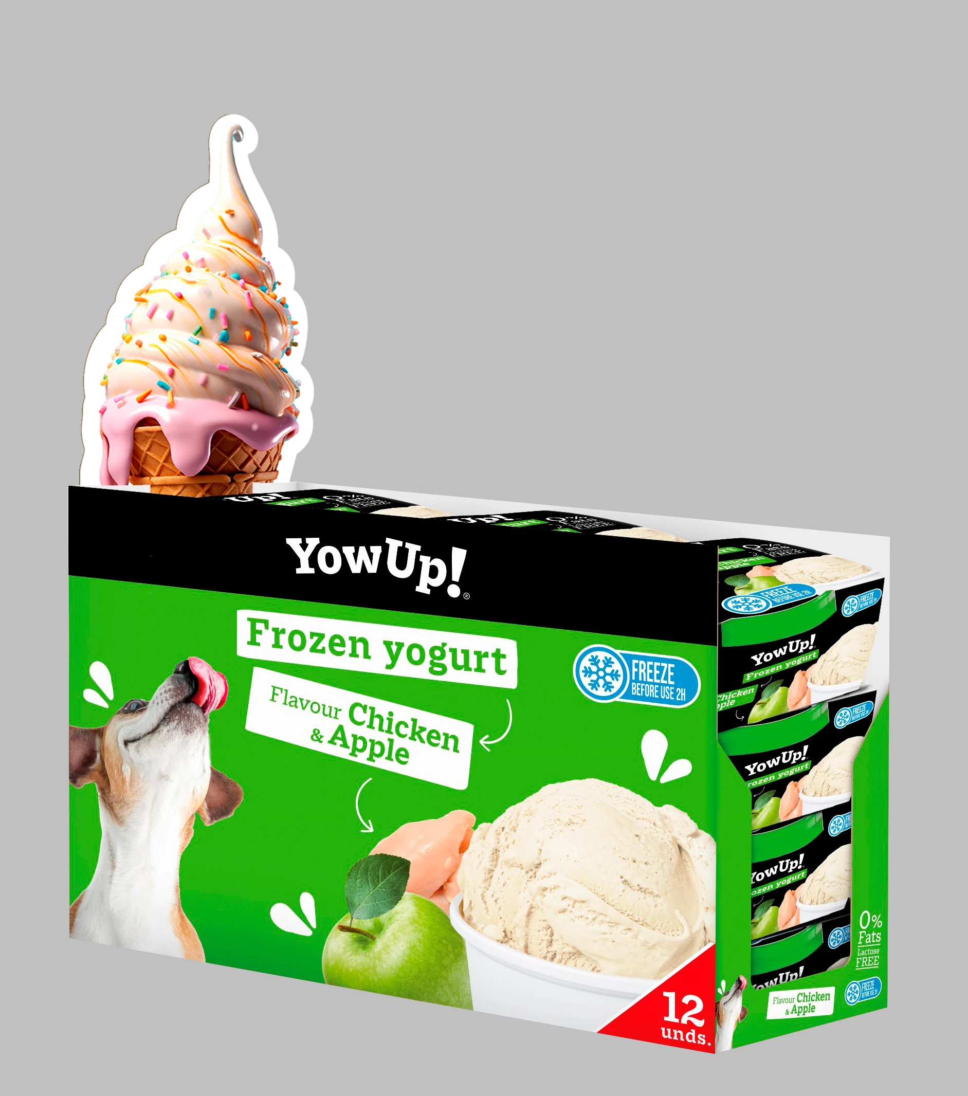Jogurtowy przysmak dla psów i kotów do zamrażania, kurczak i jabłko, 110 g – YowUp! Frozen Yoghurt Chicken & Apple - obrazek 2