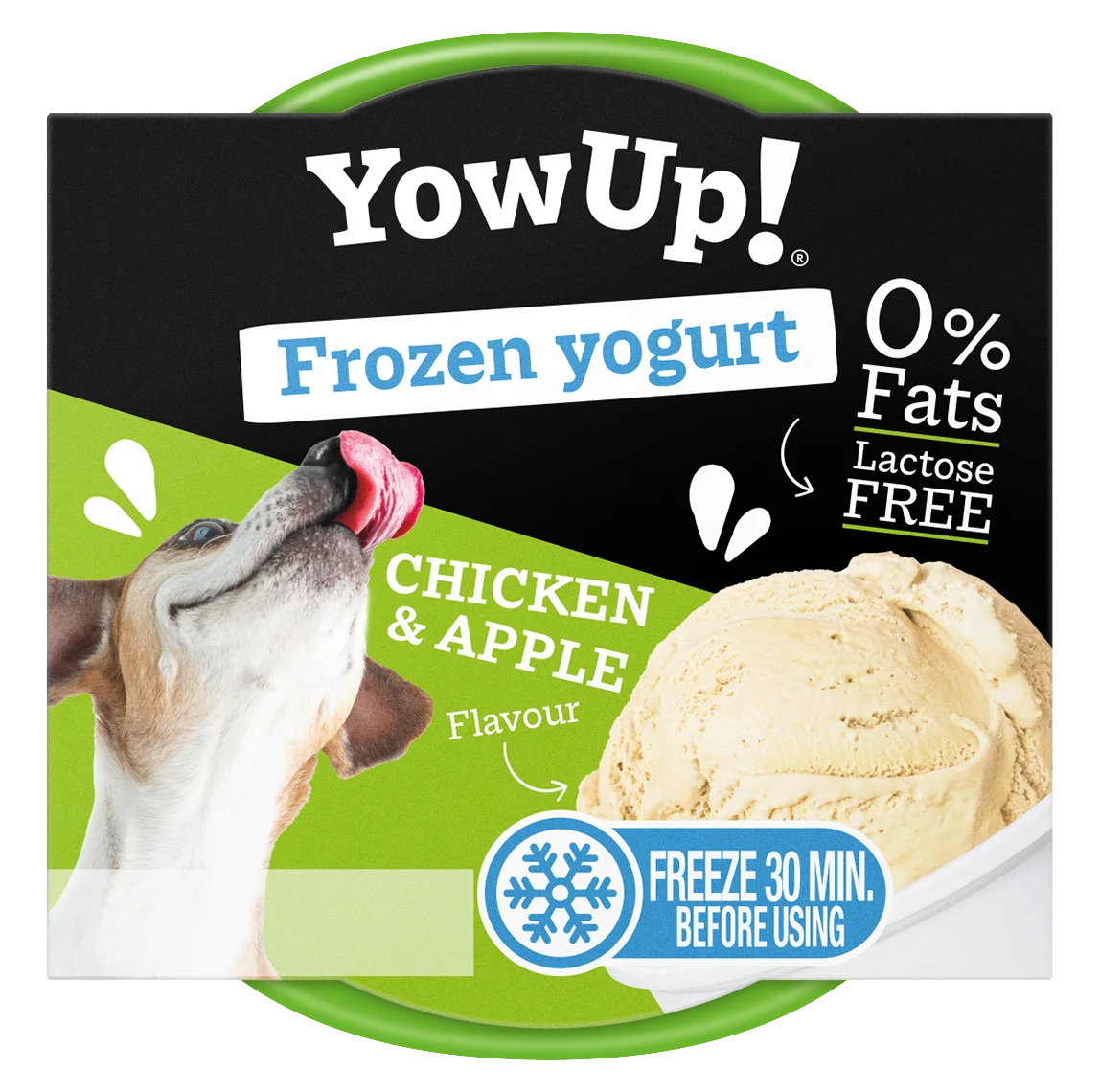 Jogurtowy przysmak dla psów i kotów do zamrażania, kurczak i jabłko, 110 g – YowUp! Frozen Yoghurt Chicken & Apple - obrazek 1