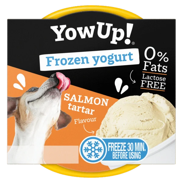 Mrożony jogurt dla psów i kotów z tartarem z łososia, 110 g – YowUp! Frozen Yoghurt Salmon Tartar