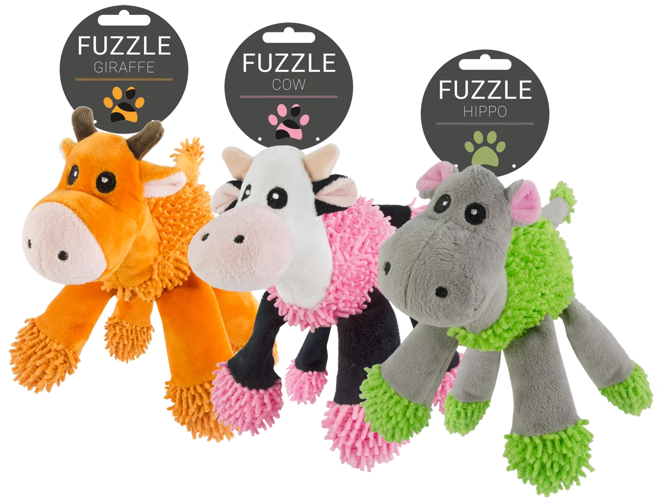Pluszowa zabawka dla psa w kształcie hipopotama z 5 piszczałkami, 22 x 22 cm – Fuzzle - obrazek 4