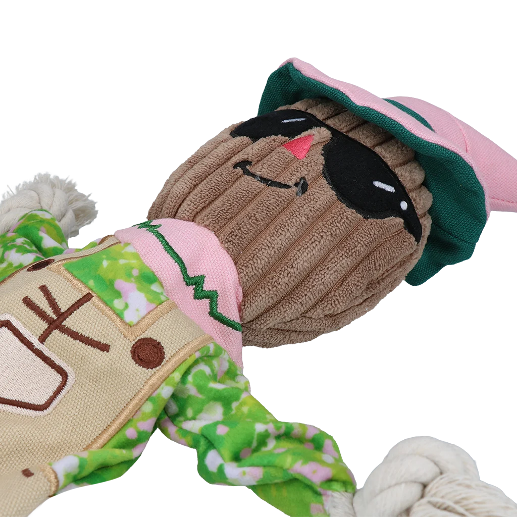 Zabawka do przeciągania Strach na wróble z szeleszczącym tułowiem i sznurem – Garden Paws Scarecrow Scary Harry M - obrazek 4