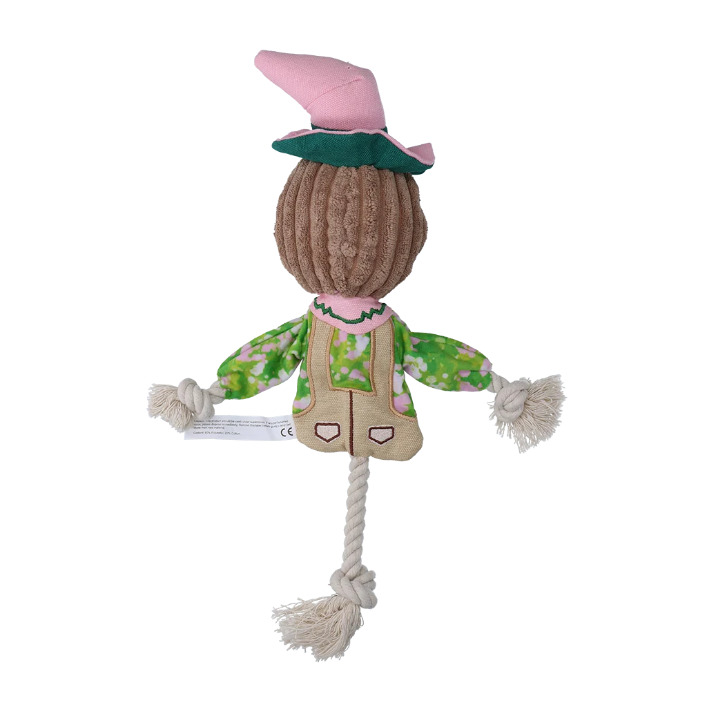 Zabawka do przeciągania w kształcie stracha na wróble ze szeleszczącym tułowiem i sznurem – Garden Paws Scarecrow Scary Harry S - obrazek 3
