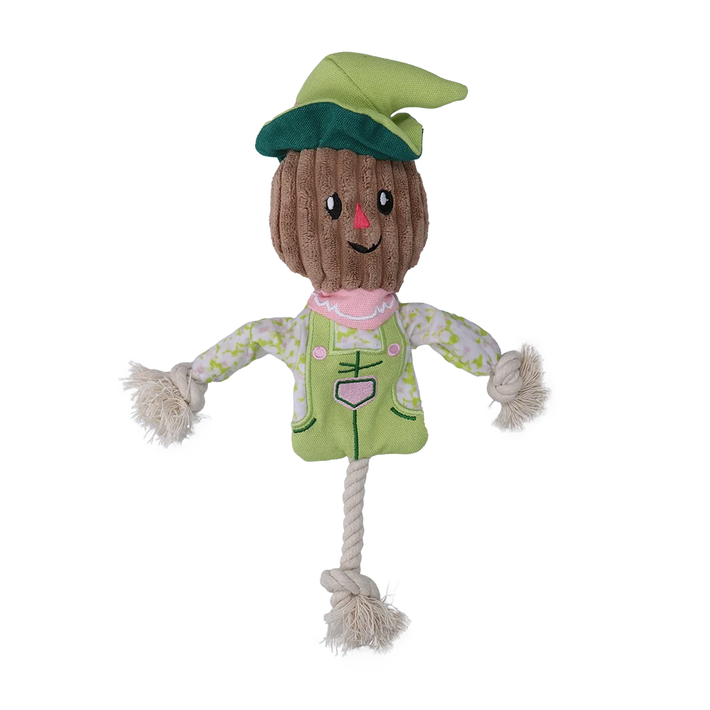 Zabawka do przeciągania Strach na wróble z szeleszczącym tułowiem i liną – Garden Paws Scarecrow Indy Fields S - obrazek 2