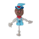 Zabawka do przeciągania Strach na wróble z szeleszczącym tułowiem i sznurem – Garden Paws Scarecrow Calvin Crow S - obrazek 2