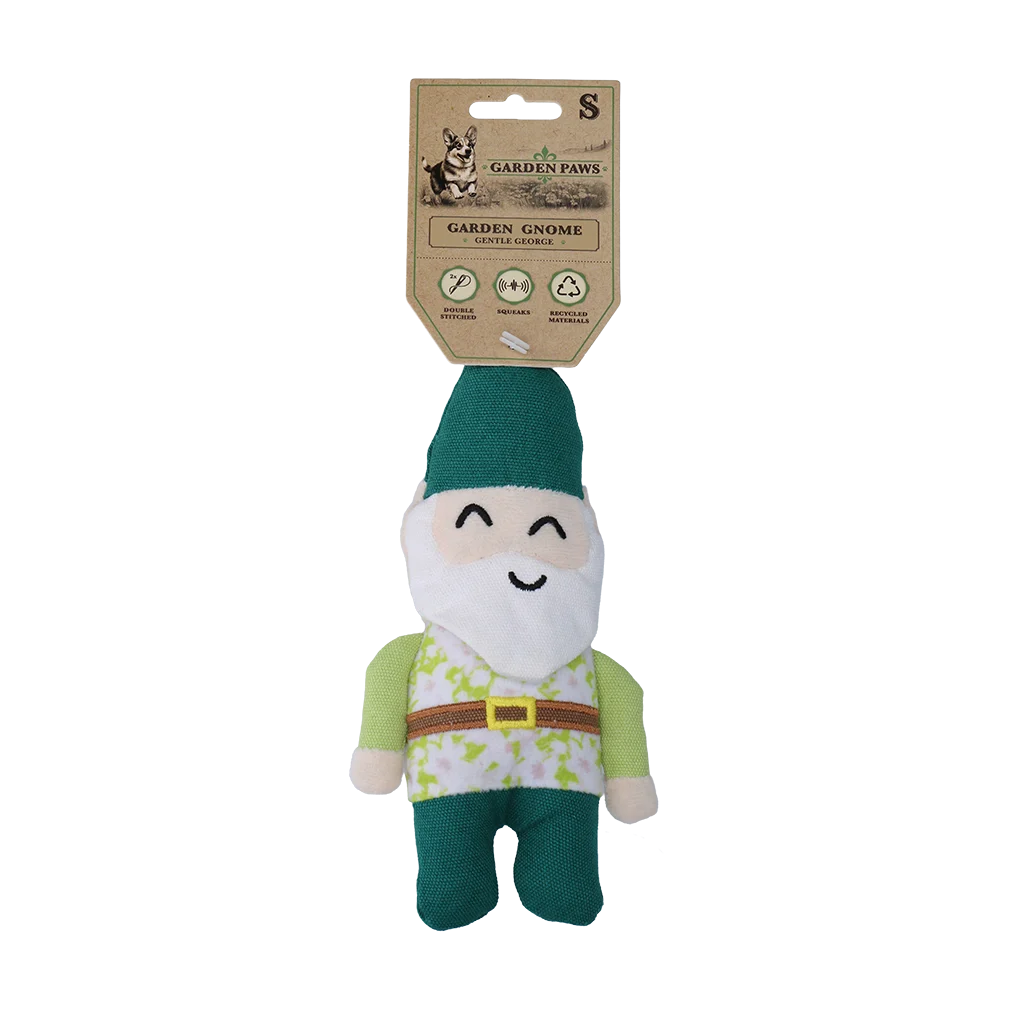 Pluszowa zabawka dla psa Gnom ogrodowy z piszczałką S – Garden Paws Garden Gnome Gentle George S - obrazek 1