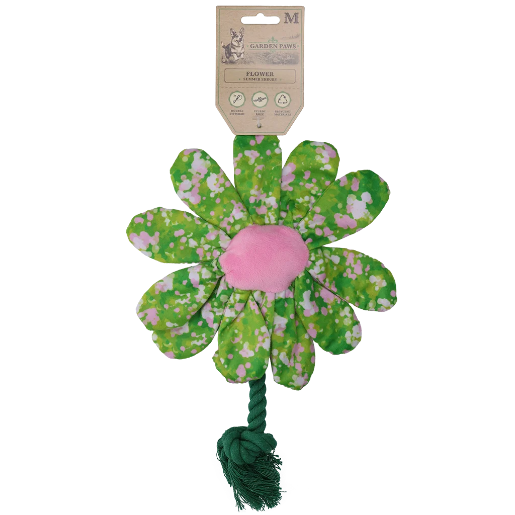 Pluszowa zabawka dla psa Kwiat ze sznurem M – Garden Paws Flower Summer Shrubs M - obrazek 1