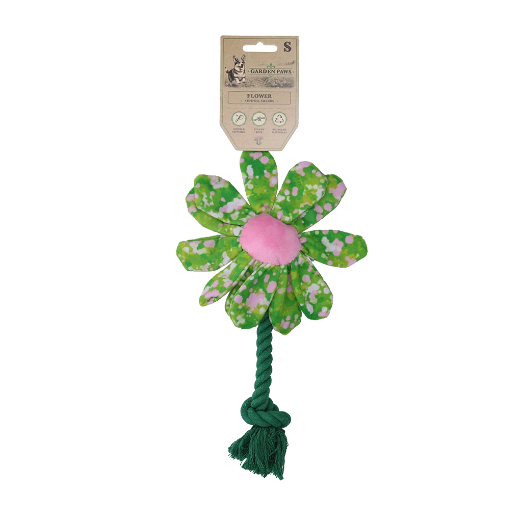 Pluszowa zabawka dla psa Kwiat ze sznurem S – Garden Paws Flower Summer Shrubs S - obrazek 1