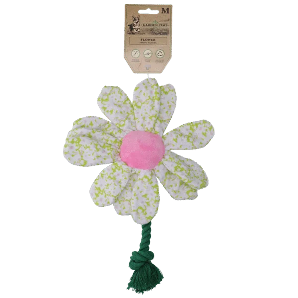 Pluszowa zabawka dla psa, kwiatek ze sznurem, M – Garden Paws Flower Spring Sakura