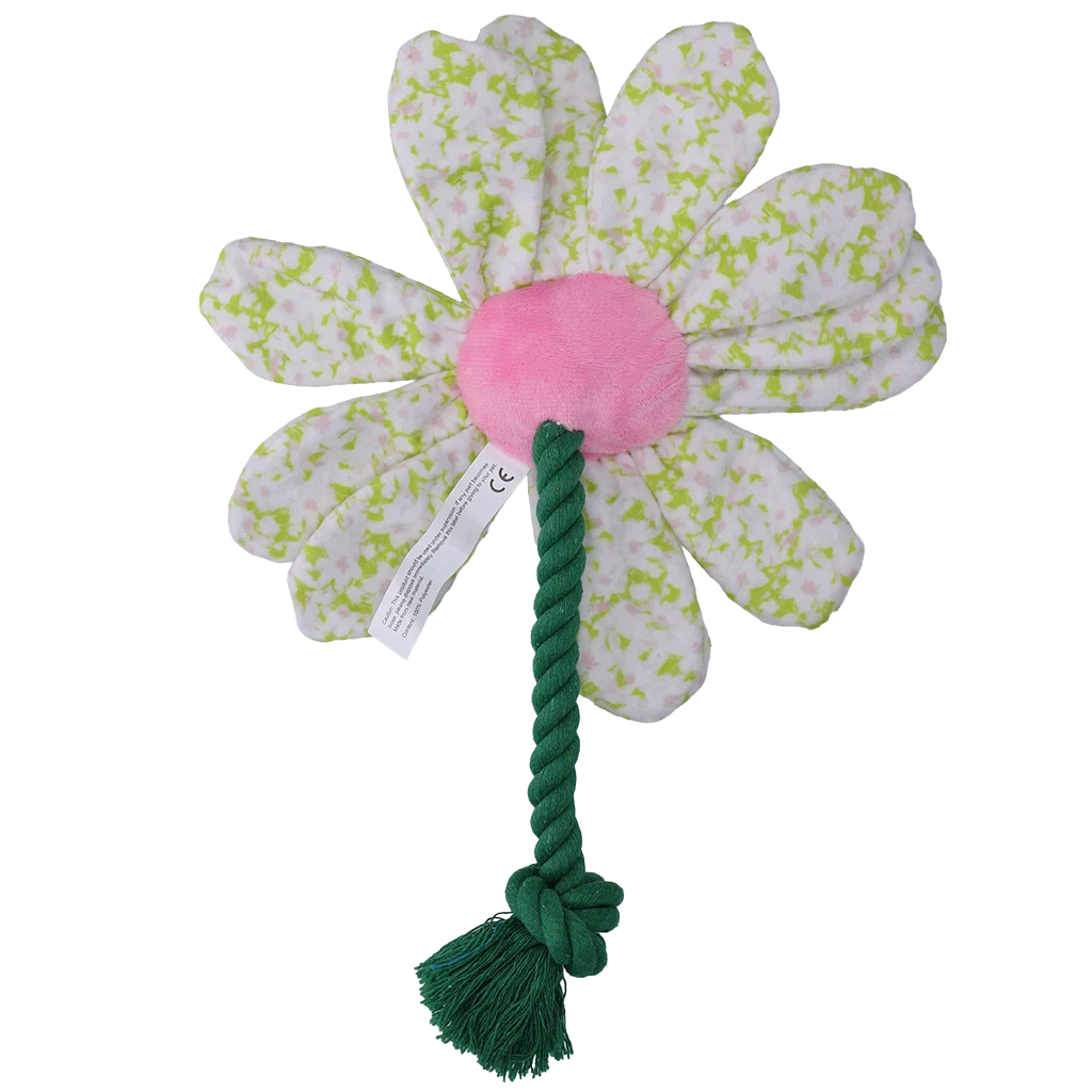 Pluszowa zabawka dla psa, kwiatek ze sznurem, M – Garden Paws Flower Spring Sakura - obrazek 3
