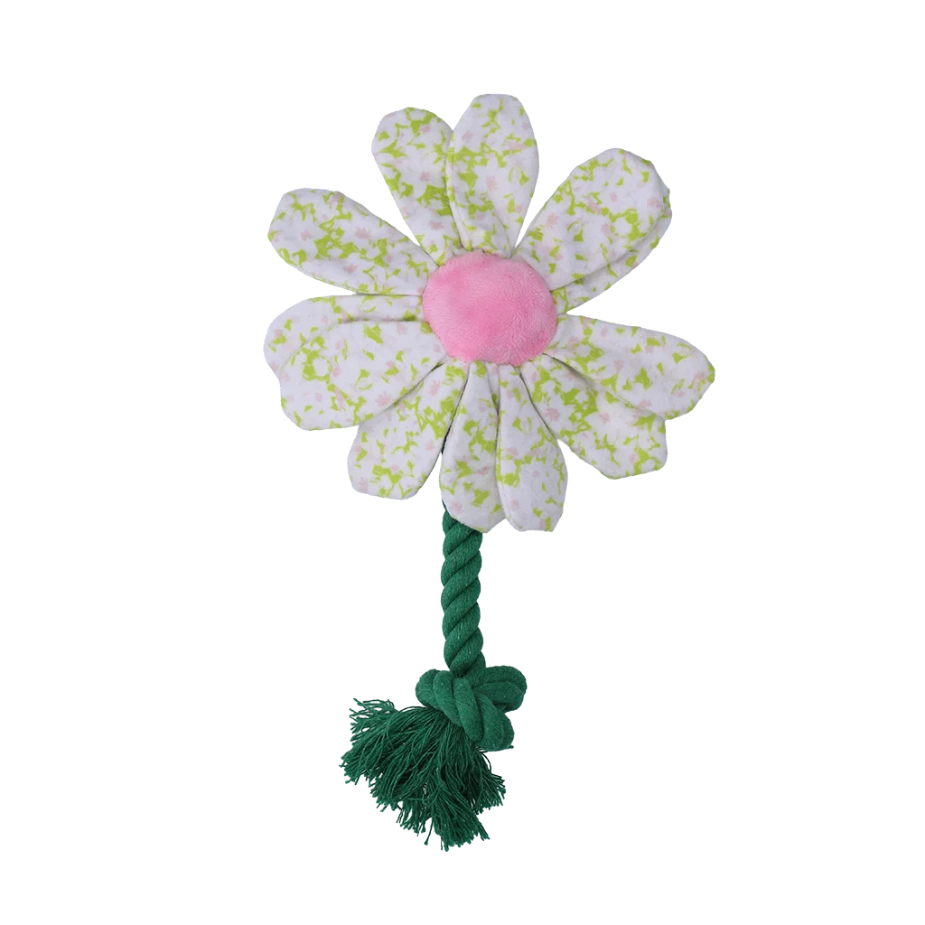 Przytulanka dla psa w kształcie kwiatu ze sznurem, S – Garden Paws Flower Spring Sakura - obrazek 2