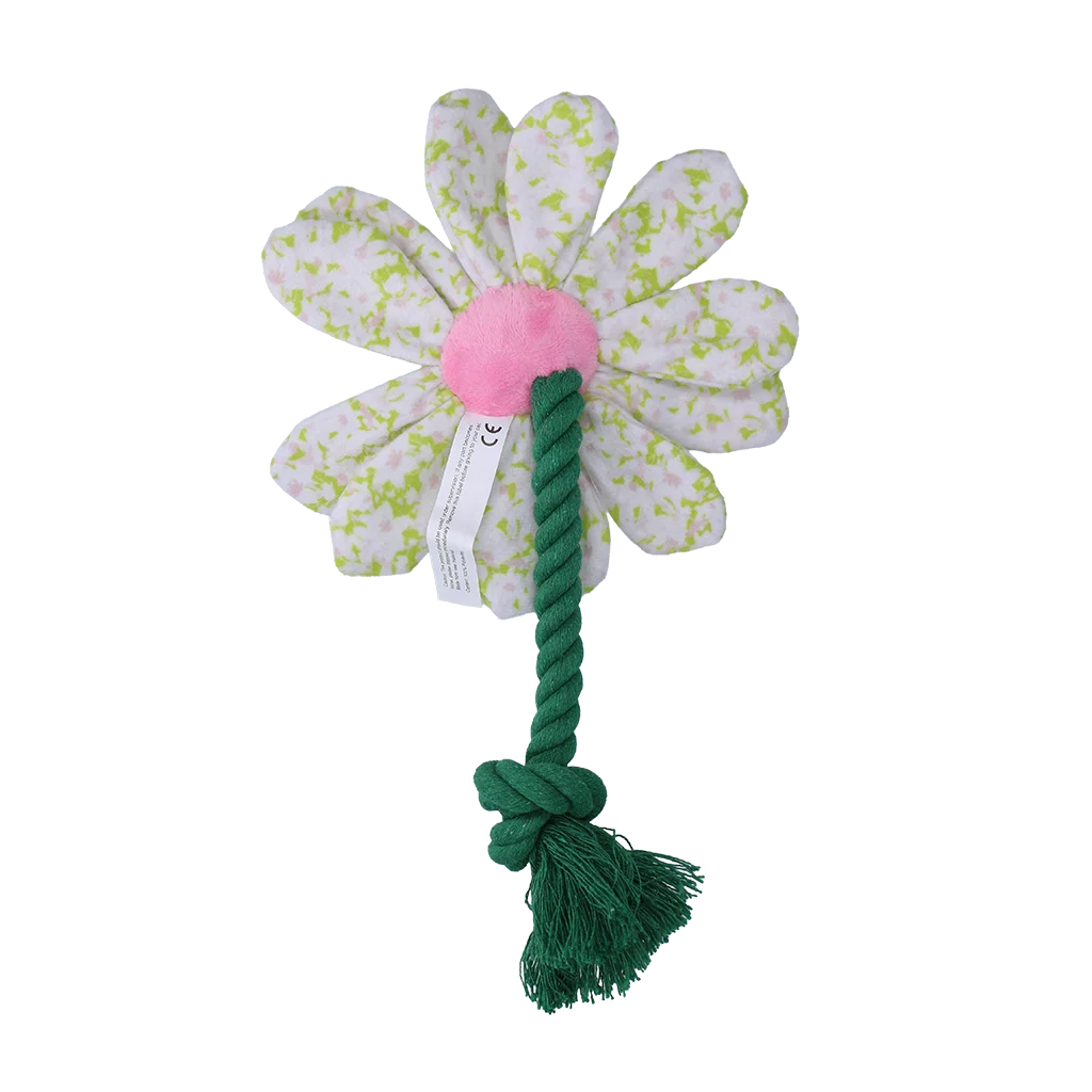Przytulanka dla psa w kształcie kwiatu ze sznurem, S – Garden Paws Flower Spring Sakura - obrazek 3