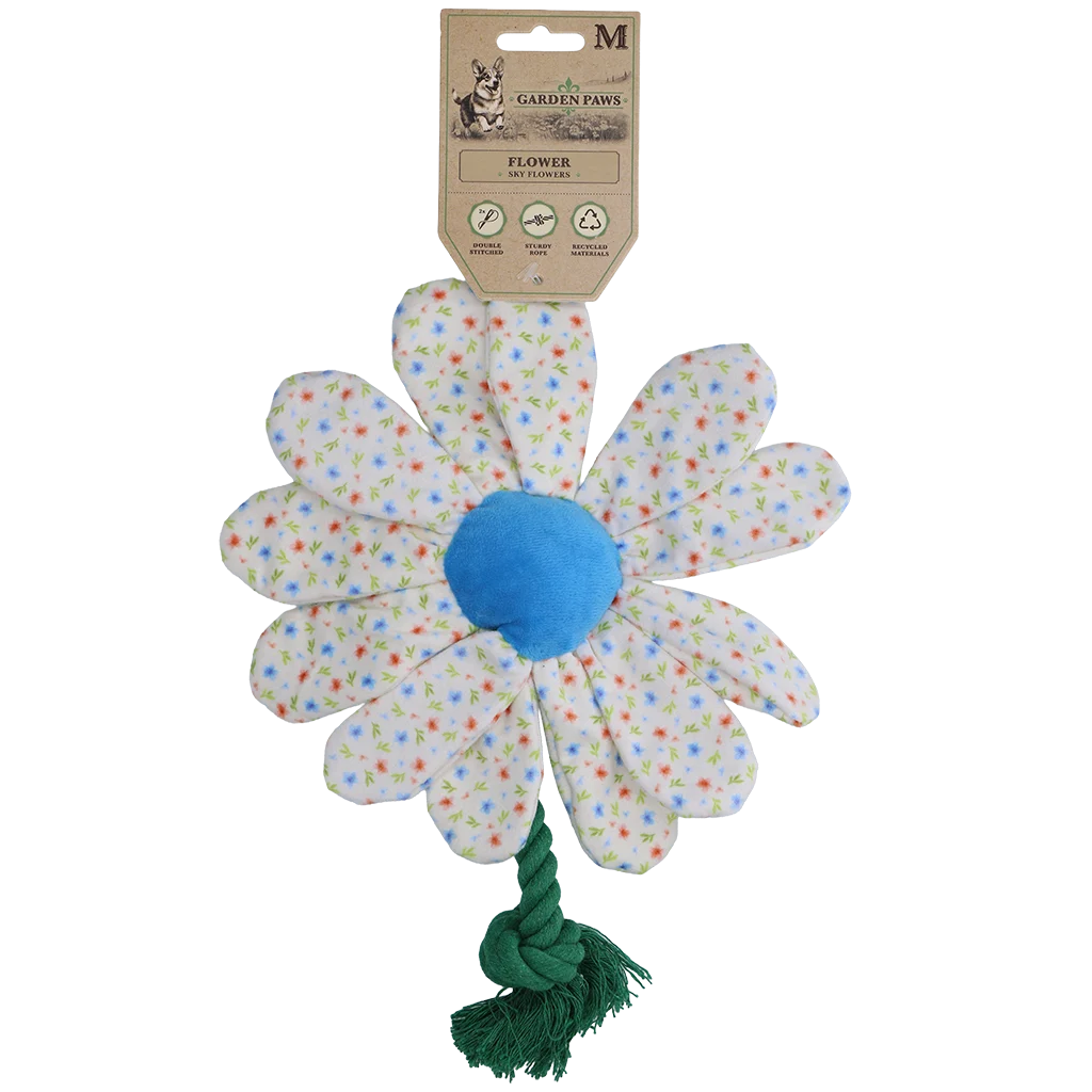 Pluszowa zabawka dla psa Kwiat z liną, M – Garden Paws Flower Sky Flowers - obrazek 1