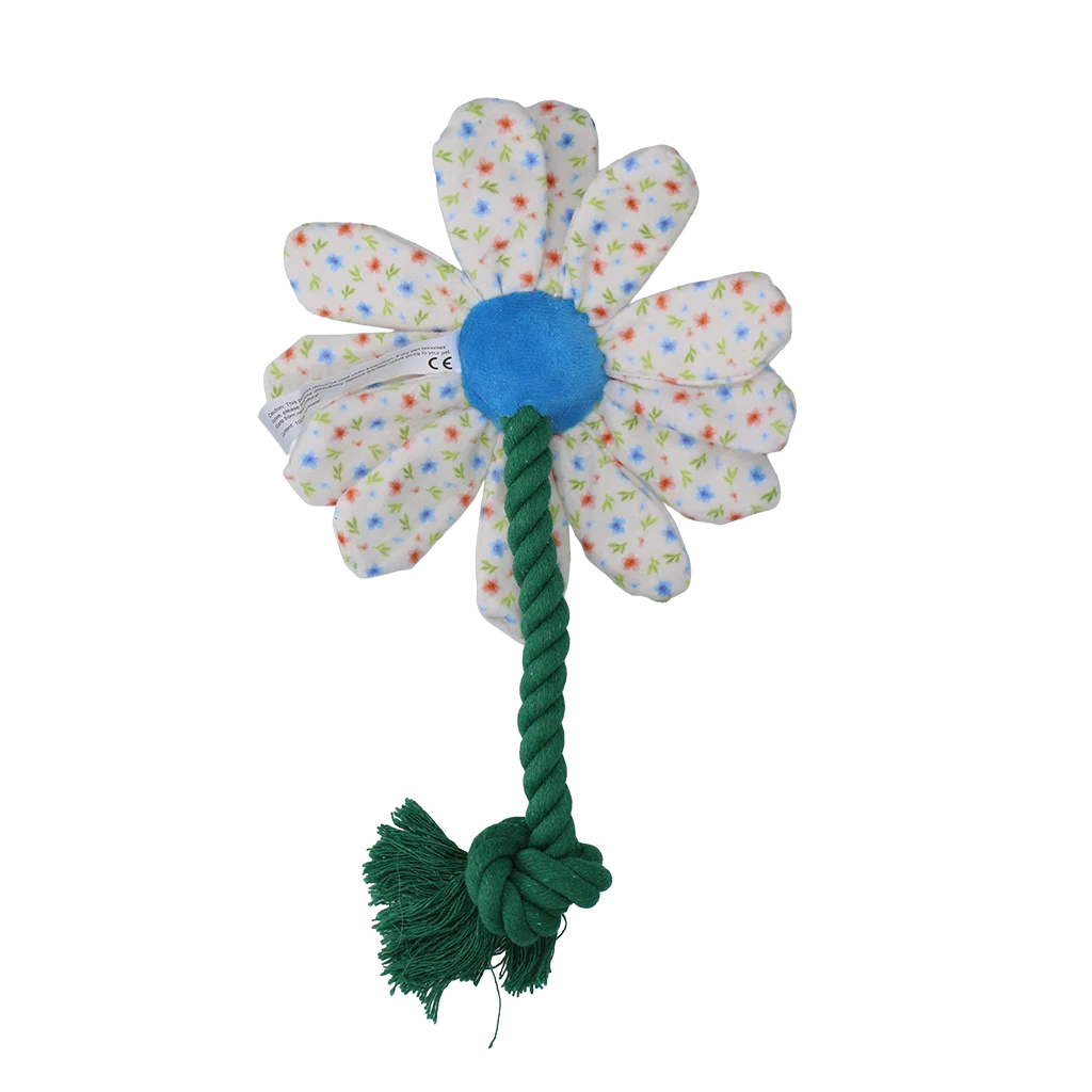 Pluszowa zabawka dla psa Kwiat z liną, S – Garden Paws Flower Sky Flowers - obrazek 2
