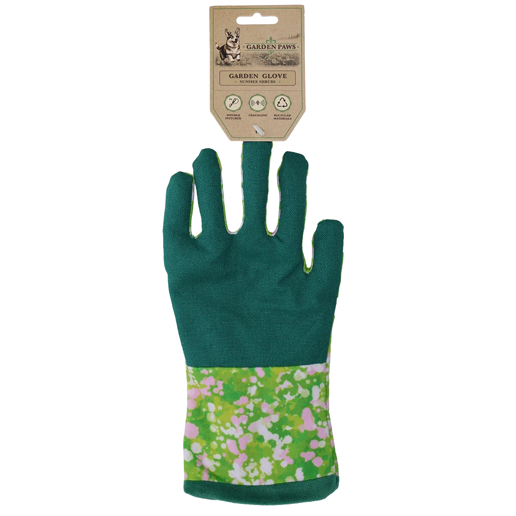 Zabawka węchowa z szeleszczącym materiałem i miejscem na smakołyki – Garden Paws Garden Glove Summer Shrubs - obrazek 1
