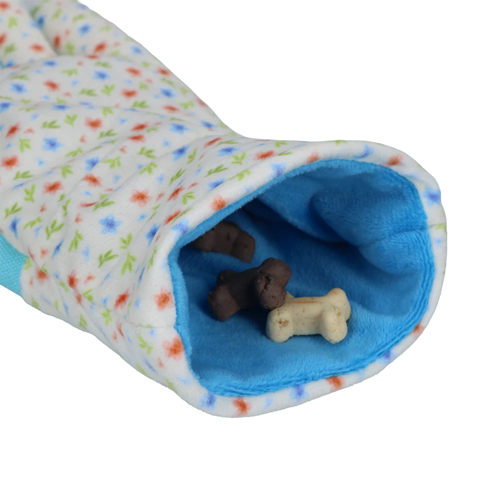 Zabawka węchowa z szeleszczącym materiałem i miejscem na smakołyki – Garden Paws Garden Glove Sky Flowers - obrazek 2