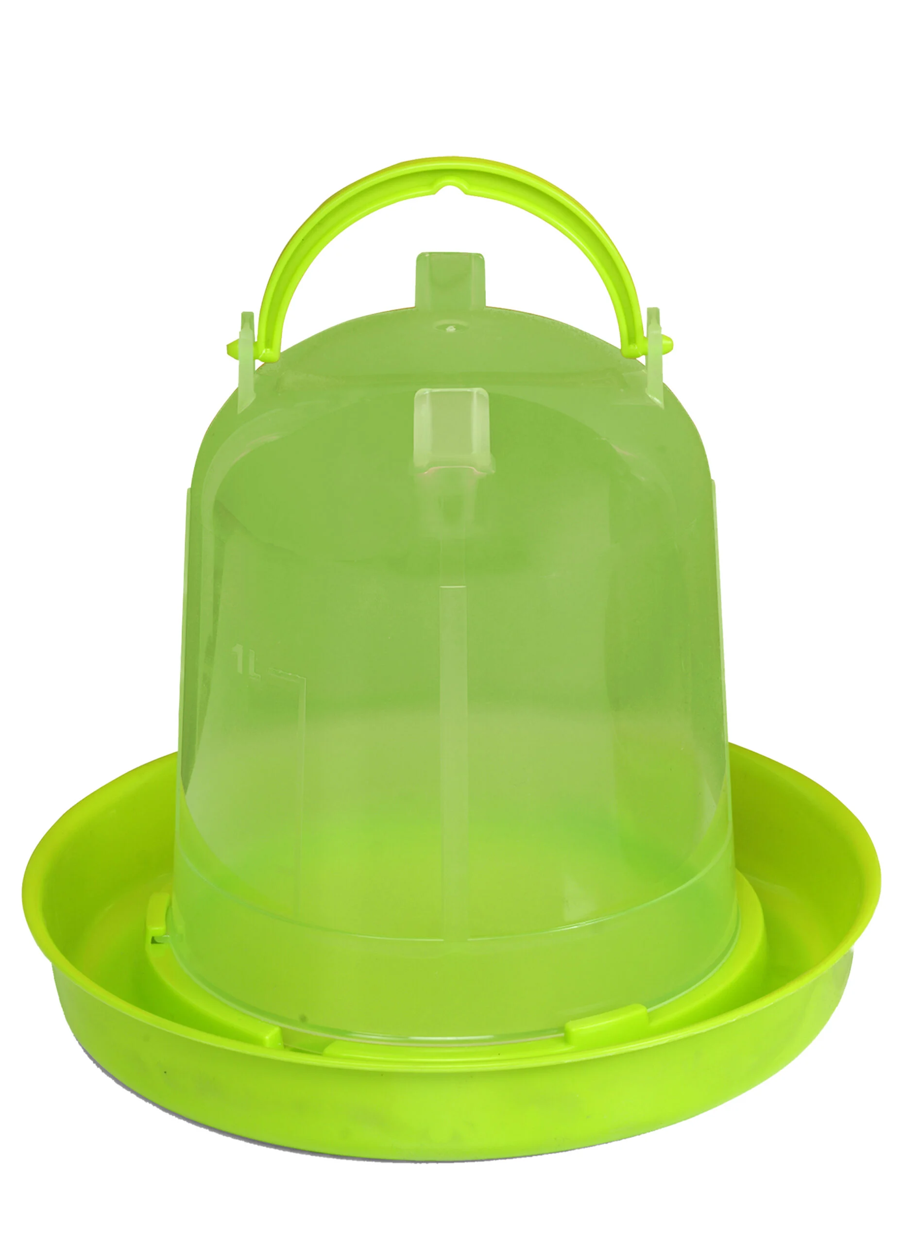 Poidło dla kur z przezroczystego tworzywa, limonkowe, 1,5 l – Gaun - obrazek 2