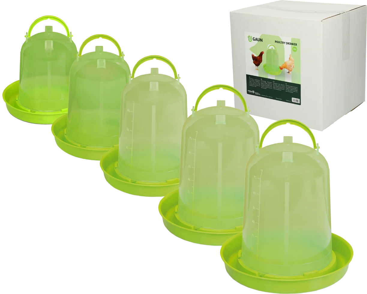 Poidło wieżowe dla kur z przezroczystego tworzywa, limonkowe 5 l – Gaun - obrazek 6