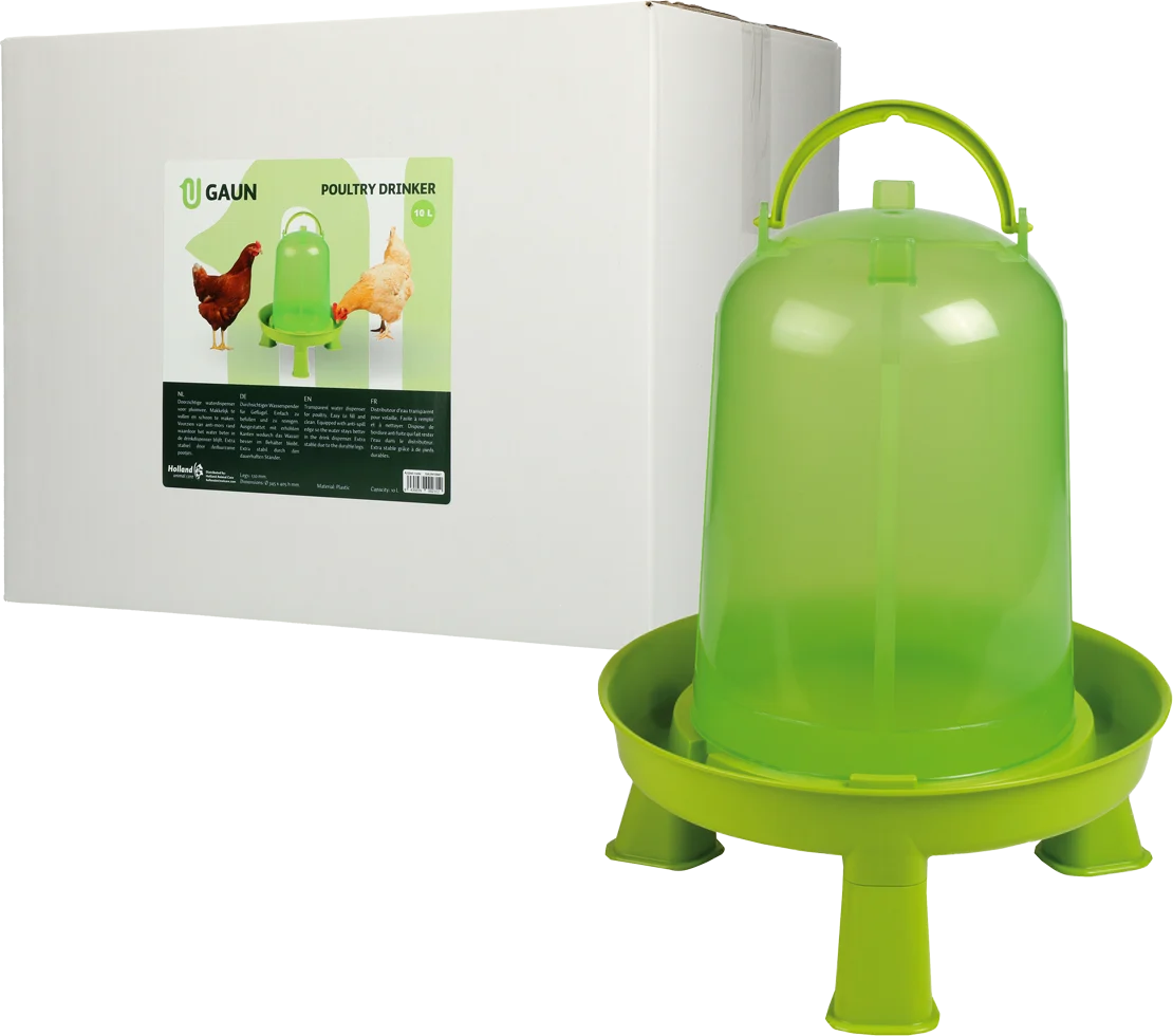 Poidło dla drobiu na nóżkach, limonkowozielone, 10 l – Gaun - obrazek 1