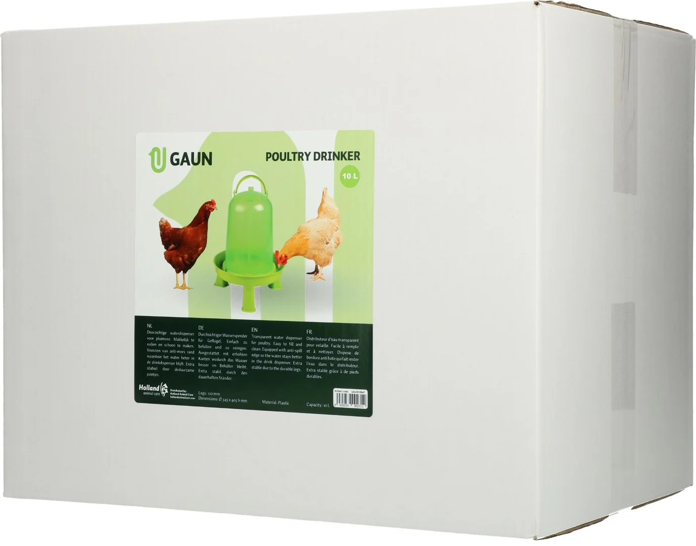 Poidło dla drobiu na nóżkach, limonkowozielone, 10 l – Gaun - obrazek 3