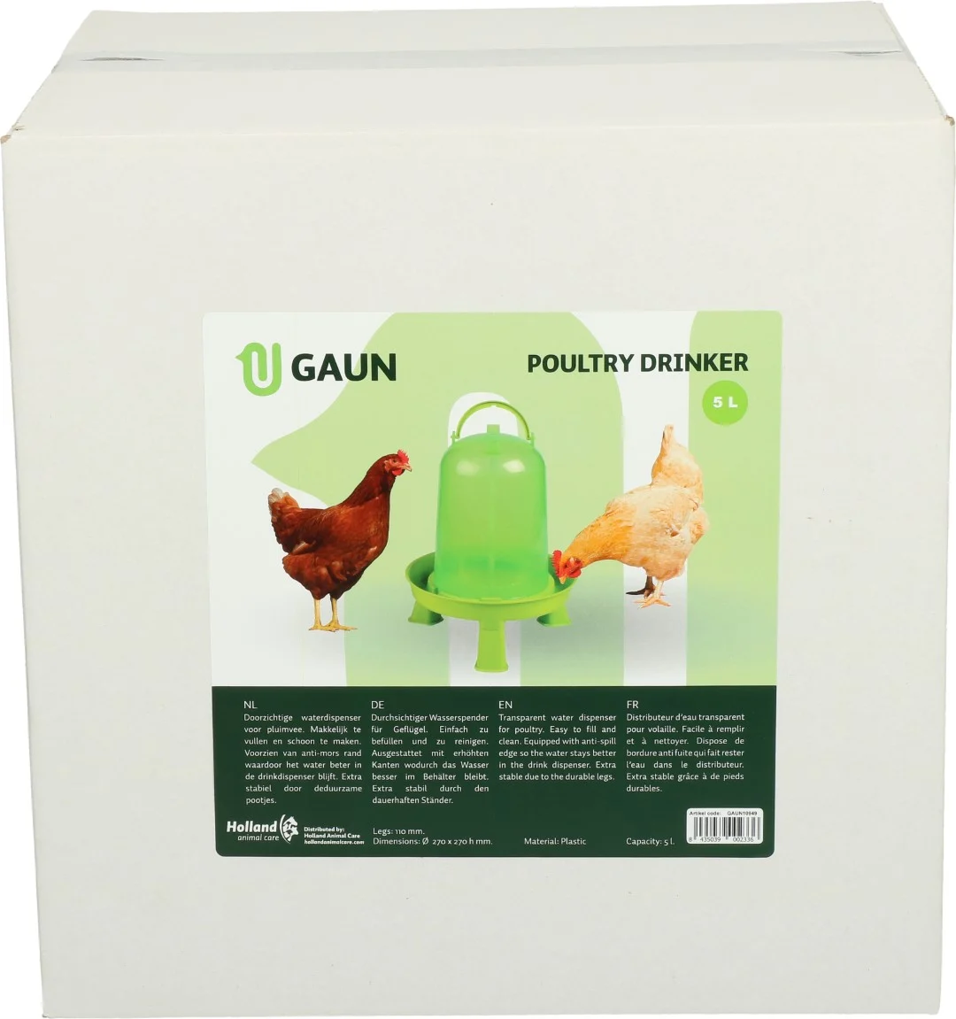 Poidło dla drobiu na nóżkach, limonkowe, 5 l – Gaun - obrazek 4