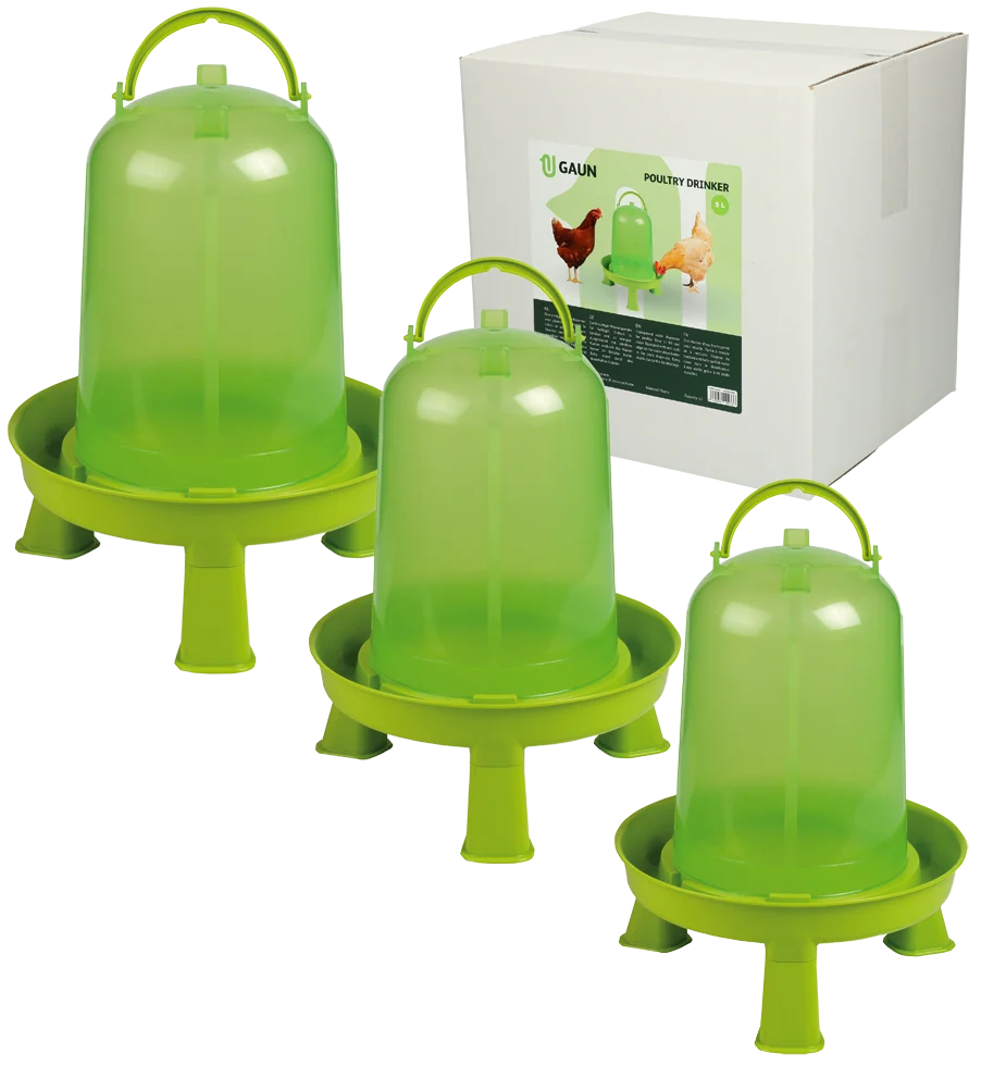 Poidło wieżowe dla drobiu na nóżkach, limonkowe, 1,5 l – Gaun - obrazek 1
