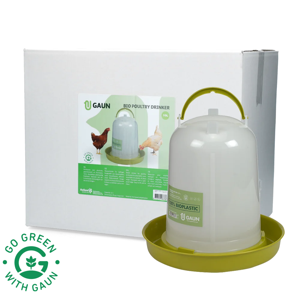Poidło wieżowe dla kur z tworzywa sztucznego z recyklingu, limonkowozielone, 10 l – Gaun Bio - obrazek 1