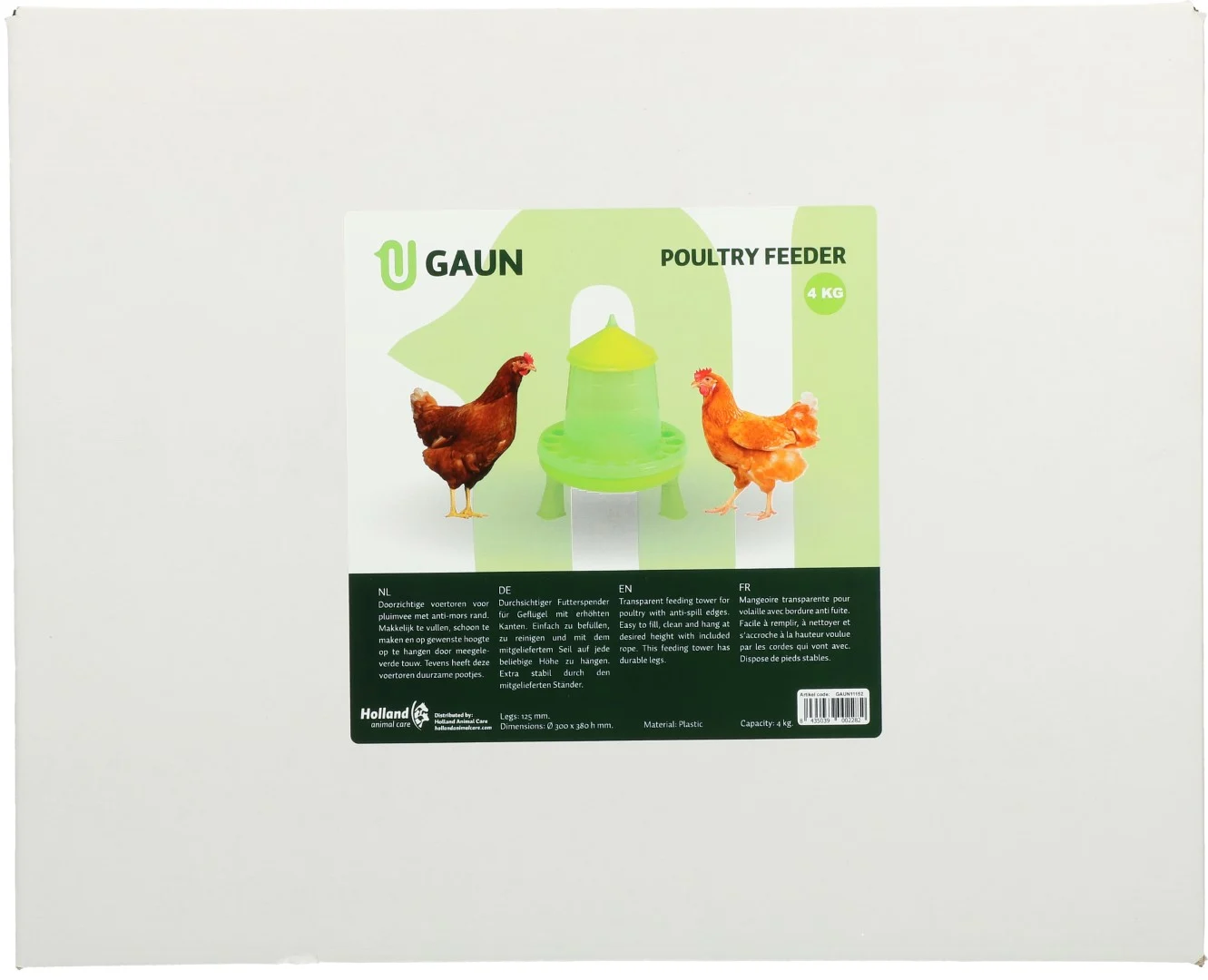 Karmnik wieżowy dla drobiu na nóżkach, limonkowozielony, 4 kg – Gaun - obrazek 5