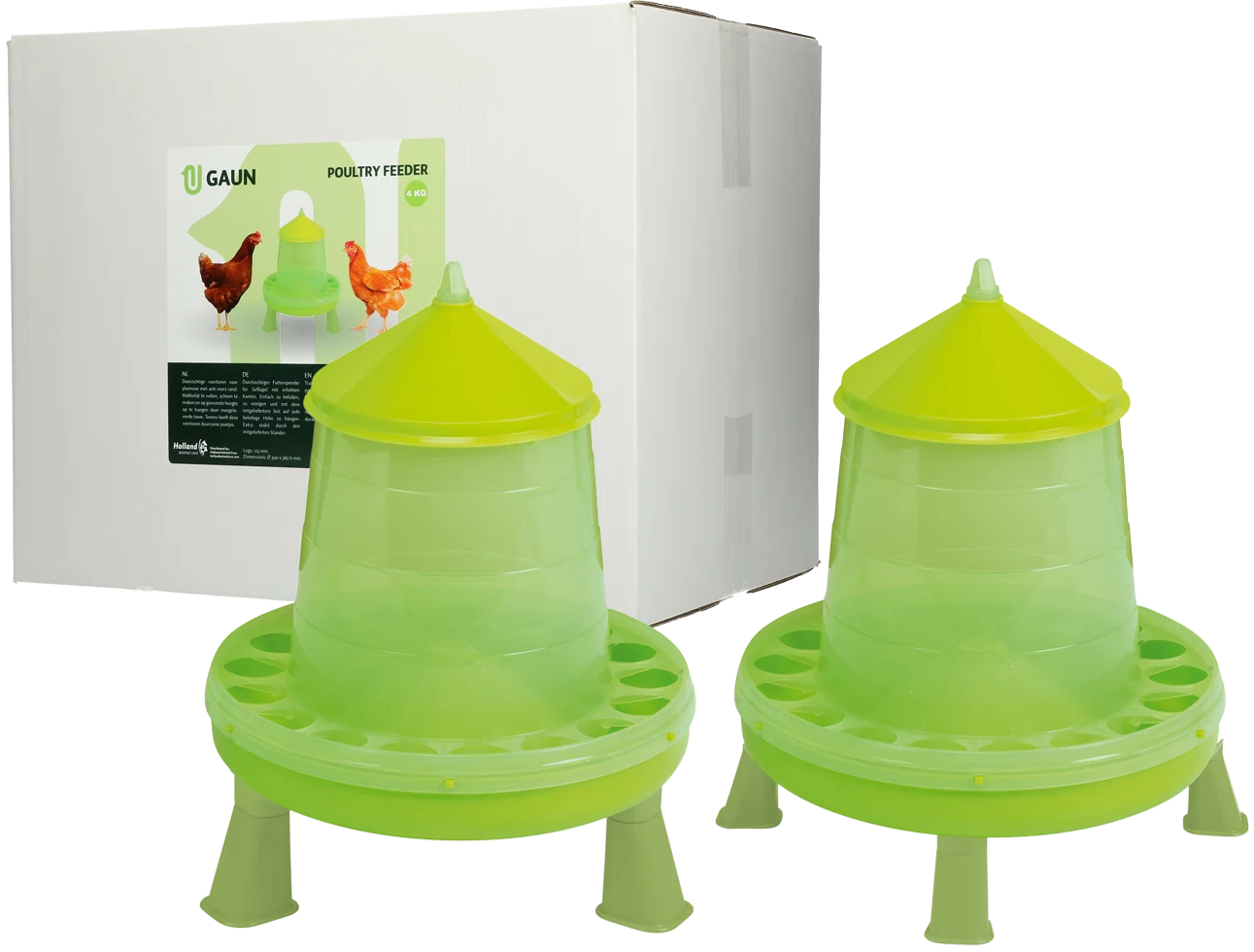 Karmnik wieżowy dla drobiu na nóżkach, limonkowozielony, 4 kg – Gaun - obrazek 6