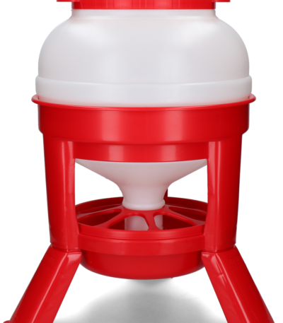 Karmidło wieżowe dla drobiu na nóżkach, czerwone, 20 l – Gaun Hopper