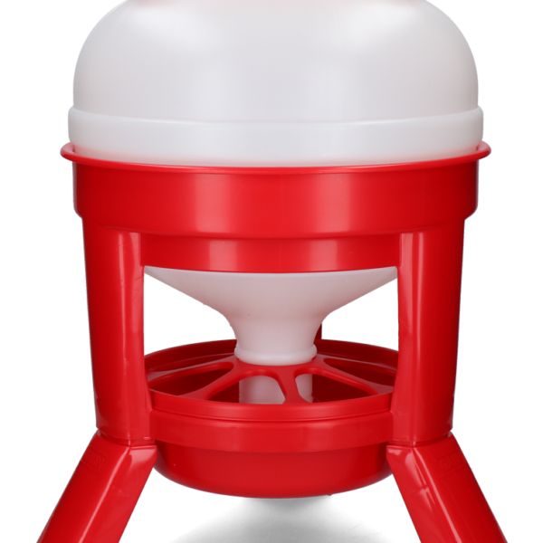 Karmidło wieżowe dla drobiu na nóżkach, czerwone, 20 l – Gaun Hopper