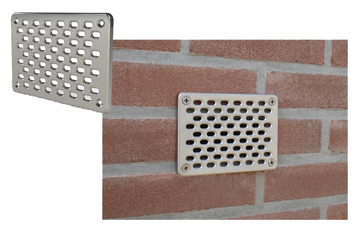 Kratka montowana na elewacji ze stali nierdzewnej 25 x 15 cm – Gevelfix - obrazek 2