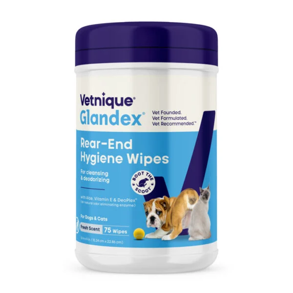 Chusteczki do czyszczenia okolic odbytu u psów i kotów, 75 sztuk – Glandex Wipes