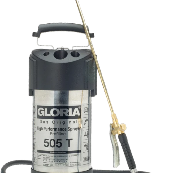 Opryskiwacz ciśnieniowy ze stali nierdzewnej z manometrem, 5 l – Gloria 505T Profiline