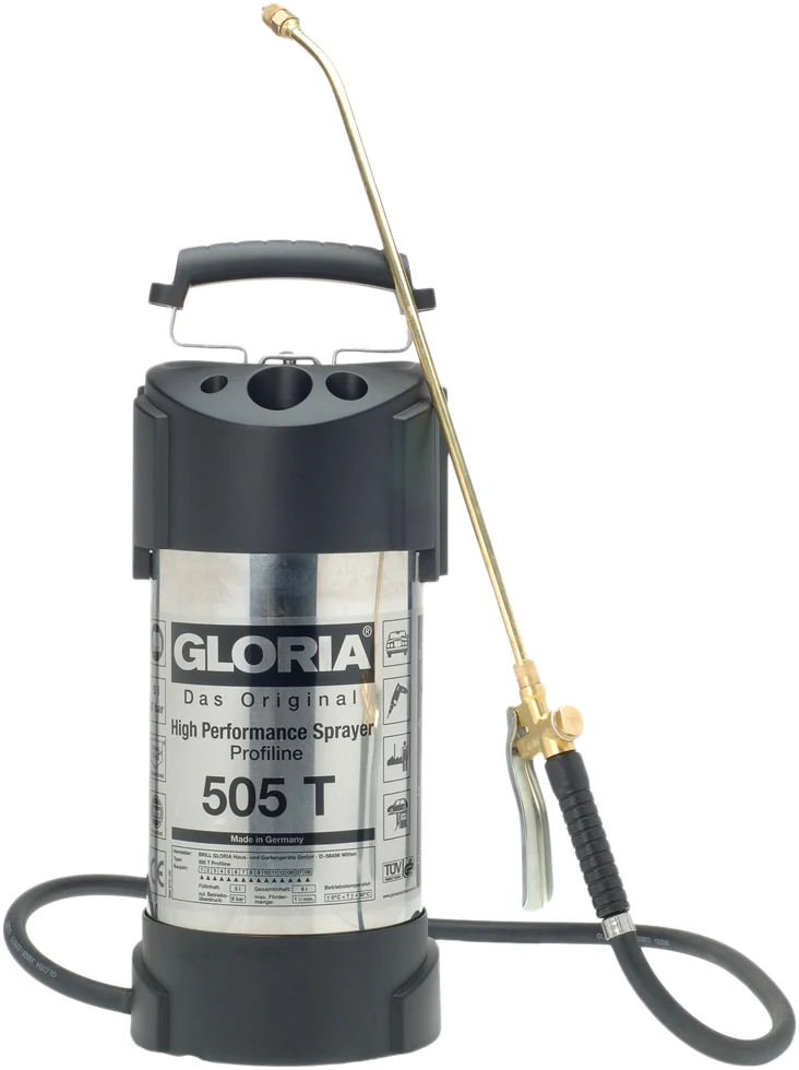Opryskiwacz ciśnieniowy ze stali nierdzewnej z manometrem, 5 l – Gloria 505T Profiline - obrazek 1